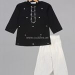 Black mirror work Kurta with Pajama set
