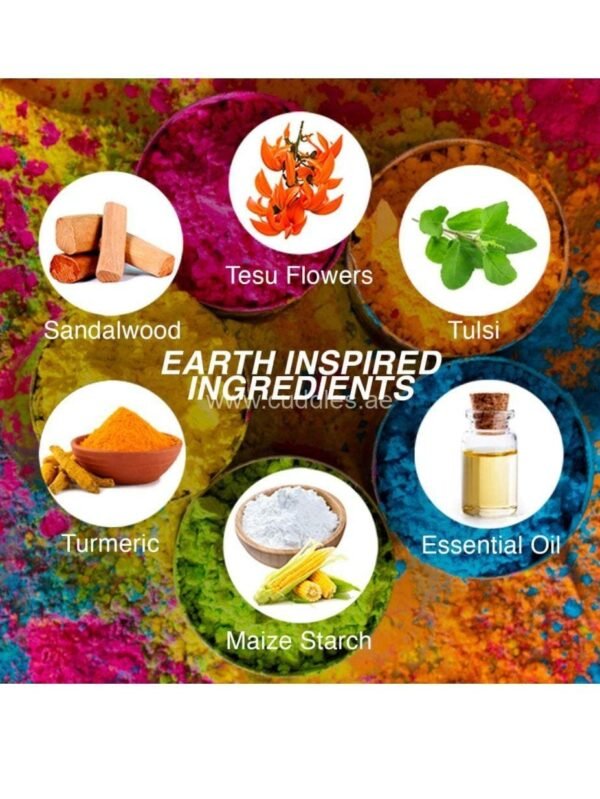 Herbal and Organic Natural Skin friendly Holi Colors  (Pack of 6✖50 grams each) - Image 5