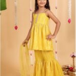 Yellow Kurta with Sharara and Dupatta