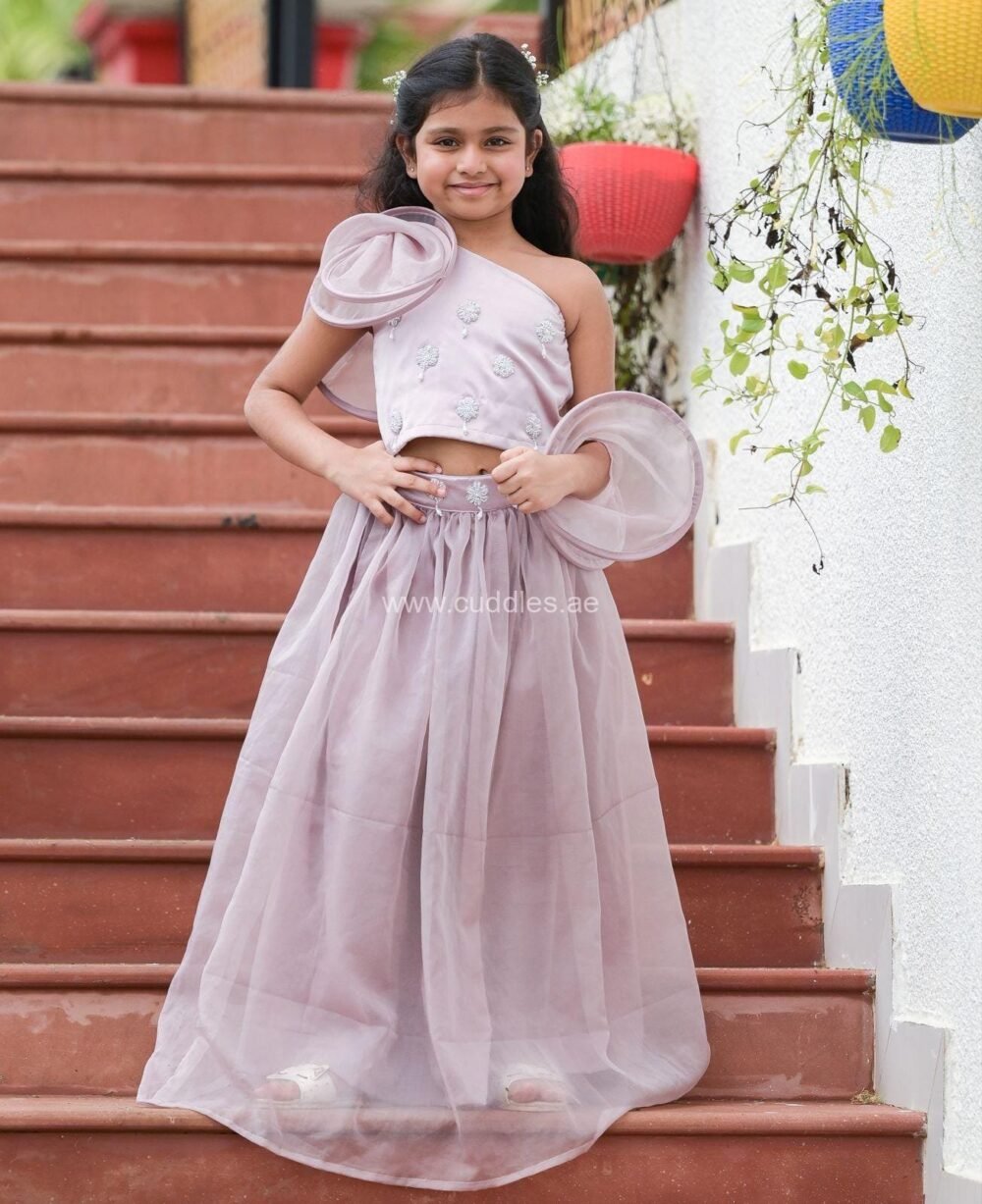 Gorgeous wine shade designer one shoulder Lehenga set - Image 2