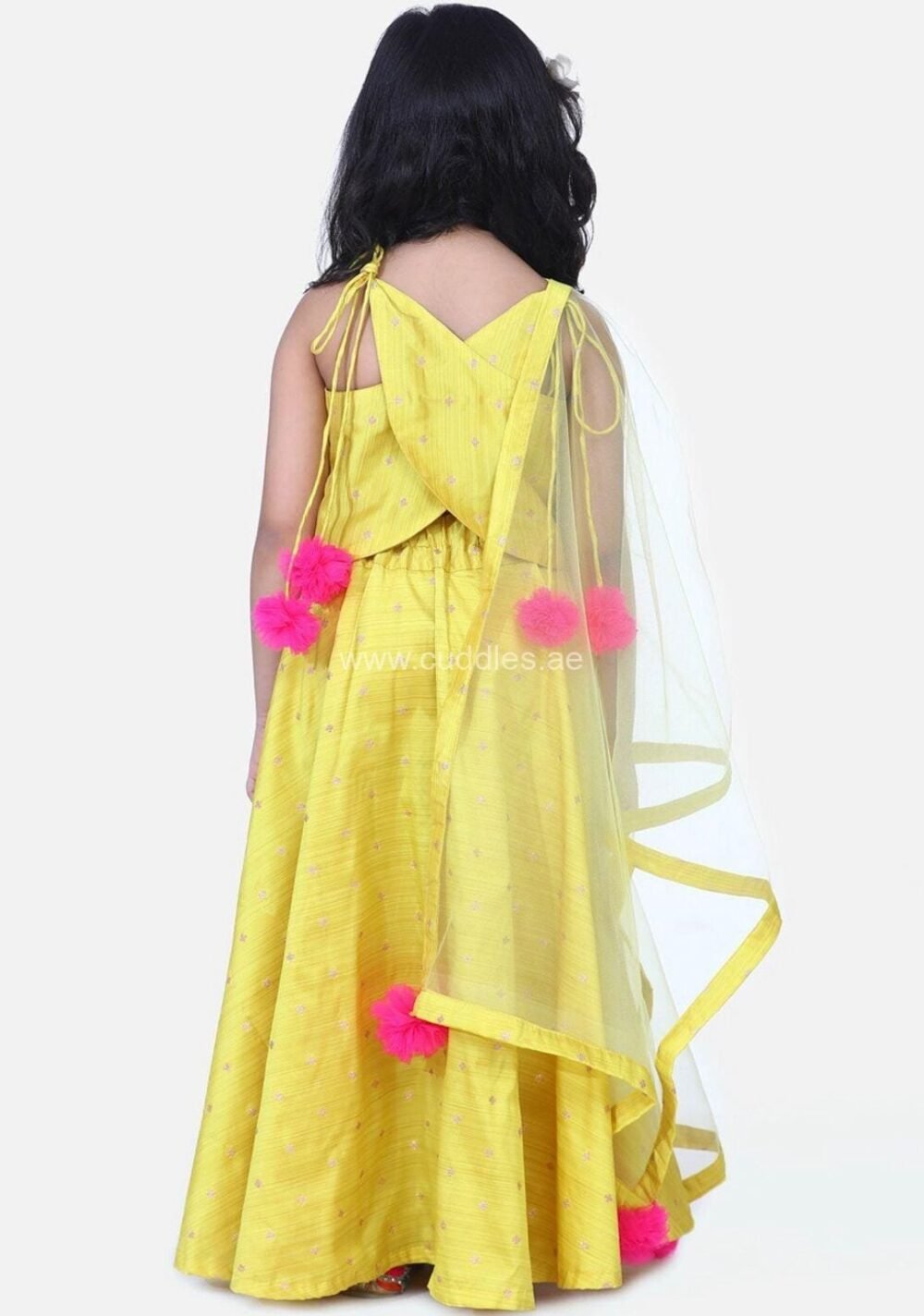 Golden yellow Lehenga and Choli with Dupatta set - Image 2