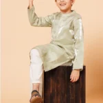 Green Ethnic motif embroidered Kurta pajama set
