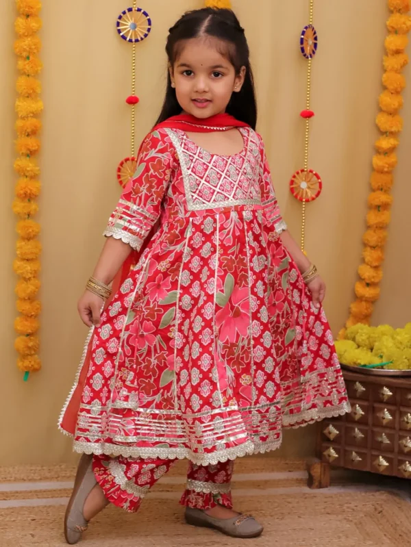 Blossom Anarkali Kurti Salwar set with Dupatta - Image 3