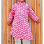 Pink Elephant print kurta pajama set