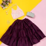 Pink and Magenta sequined Lehenga Choli set