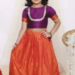 Magenta and orange Pattu Pavdai