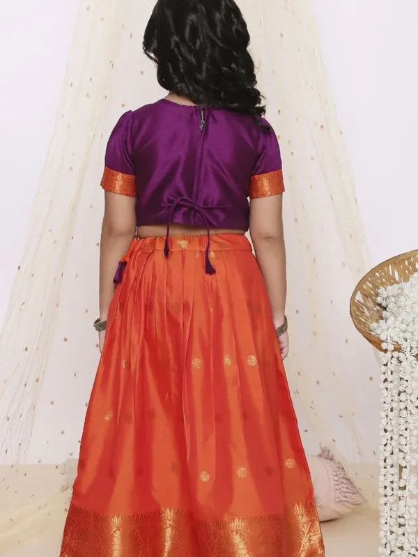 Magenta and orange Pattu Pavdai - Image 4