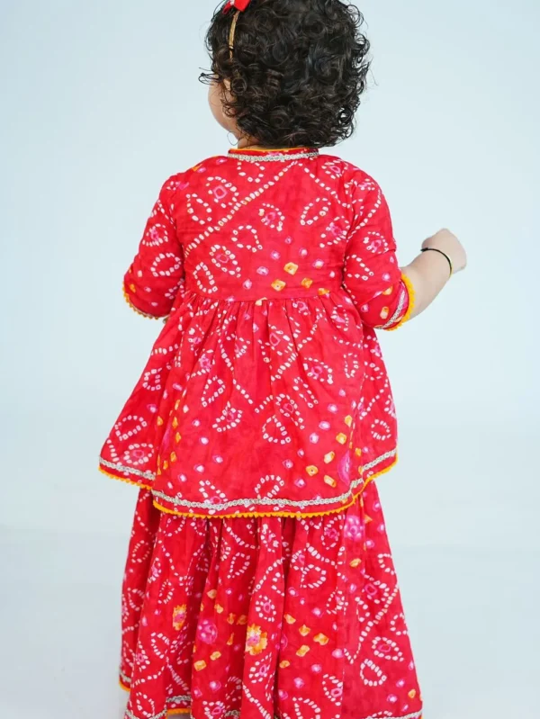 Aadhya Red Angrakha Kurti and skirt set - Image 2