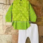 Tarani Citrus green Kurta pajama with Jacket set