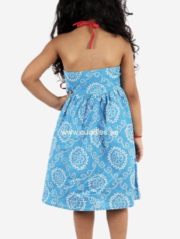 Cotton tie-dye bandhani print halter neck dress - Image 3