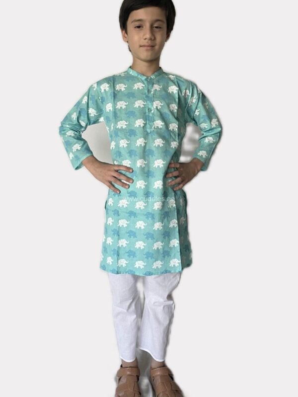Elephant print kurta with pyjama - Image 2