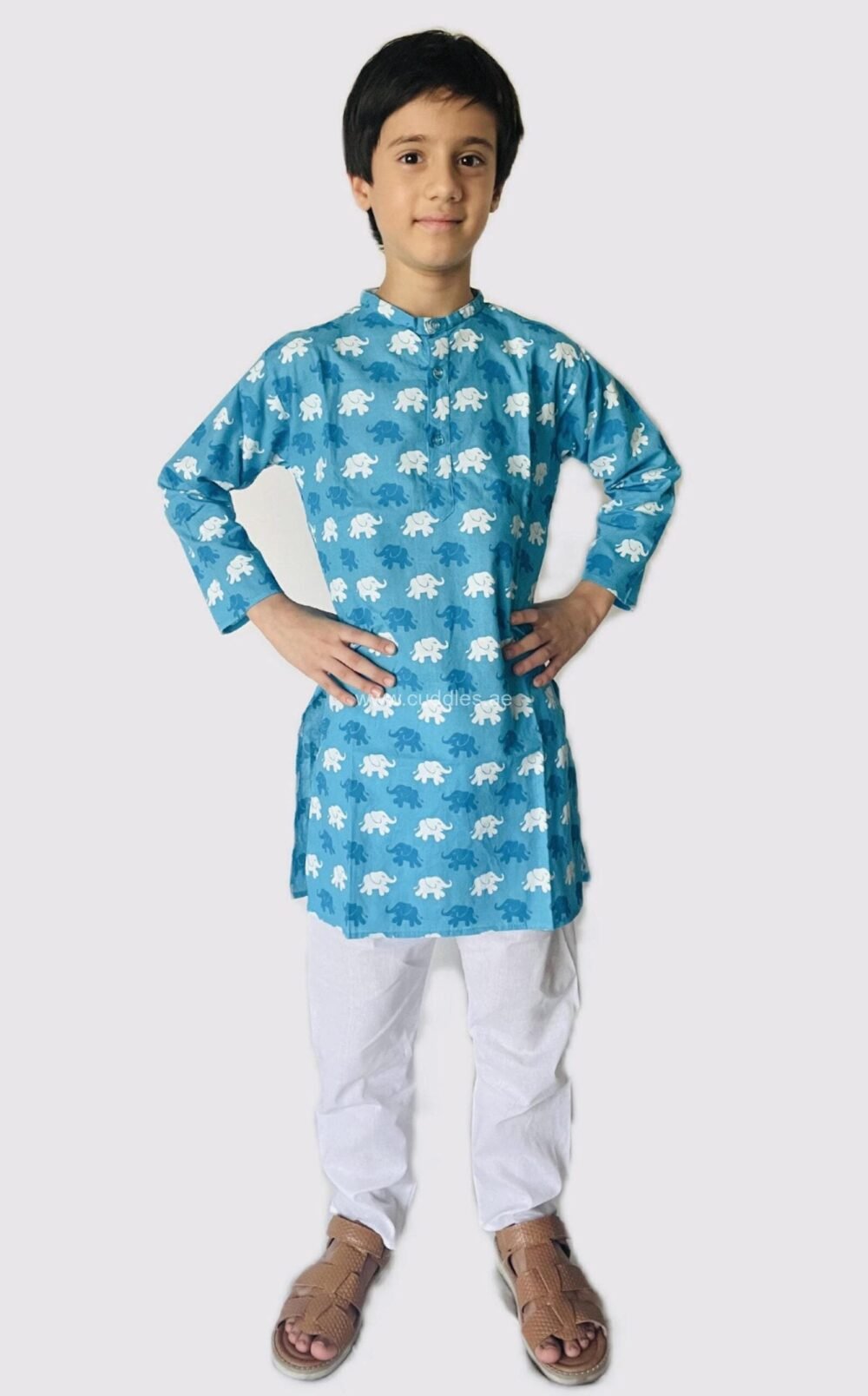 Elephant print kurta with pyjama - Image 4
