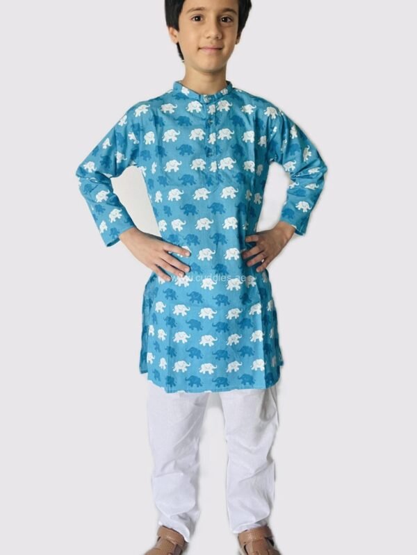 Elephant print kurta with pyjama - Image 4