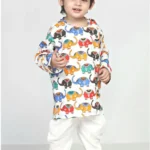 Elephant printed Pure Cotton Kurta with Dhoti