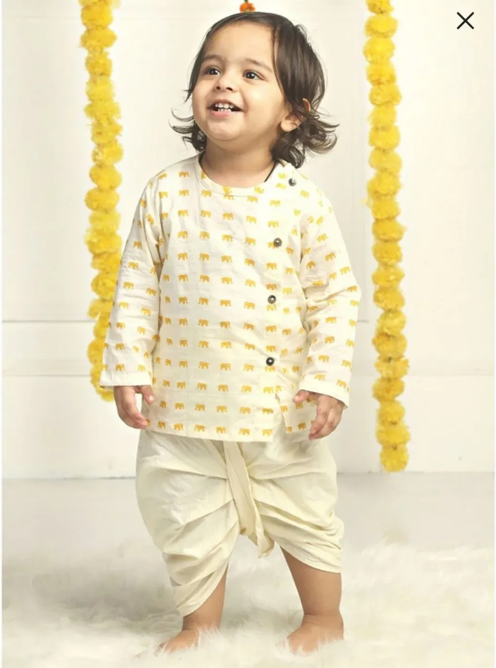Elephant printed Pure Cotton Kurta with Dhoti