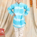 Boys Dyed Pure Cotton Kurta with Pajama