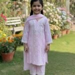 Pastel Pink Chikankari Kurti with Palazzo pants set