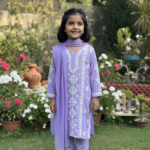Pastel Lavender Chikankari Kurti with Palazzo pants set