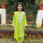 Pastel Green Chikankari Kurti with Afghani pants set