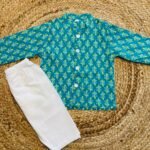 Marine blue pure cotton kurta pajama set
