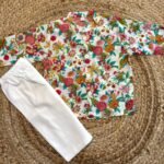 Floral print infant kurta pajama set