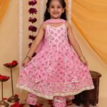 Baby pink Kurti Salwar set with dupatta