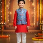 Car printed Kurta pajama with Jacket set