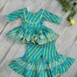 Marine blue Kurti Sharara set