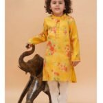 Mango Yellow floral Kurta pajama set