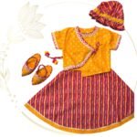 Yellow Red Baby Girl Jaamna sets