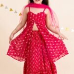 Rani pink Sequinned Lehenga Choli set
